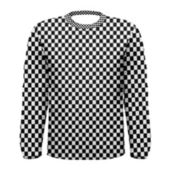 Black And White Checkerboard Background Board Checker Men s Long Sleeve Tee by pakminggu