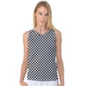 Black And White Checkerboard Background Board Checker Women s Basketball Tank Top View1