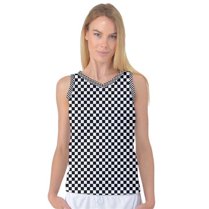 Black And White Checkerboard Background Board Checker Women s Basketball Tank Top