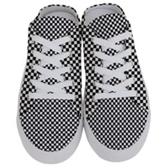 Black And White Checkerboard Background Board Checker Half Slippers by pakminggu