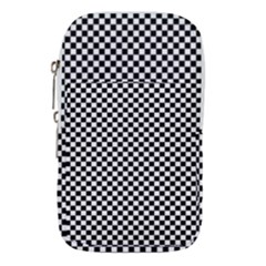 Black And White Checkerboard Background Board Checker Waist Pouch (small) by pakminggu