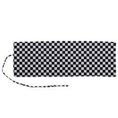 Black And White Checkerboard Background Board Checker Roll Up Canvas Pencil Holder (m) by pakminggu