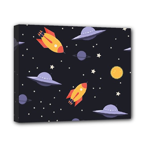 Cosmos Rockets Spaceships Ufos Canvas 10  X 8  (stretched) by pakminggu