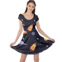 Cosmos Rockets Spaceships Ufos Cap Sleeve Dress View1