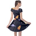 Cosmos Rockets Spaceships Ufos Cap Sleeve Dress View2