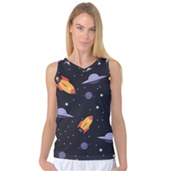 Cosmos Rockets Spaceships Ufos Women s Basketball Tank Top by pakminggu