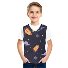 Cosmos Rockets Spaceships Ufos Kids  Basketball Tank Top by pakminggu