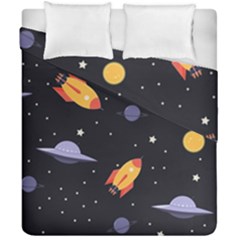 Cosmos Rockets Spaceships Ufos Duvet Cover Double Side (california King Size) by pakminggu