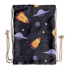 Cosmos Rockets Spaceships Ufos Drawstring Bag (large) by pakminggu