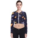 Cosmos Rockets Spaceships Ufos Long Sleeve Zip Up Bomber Jacket View1