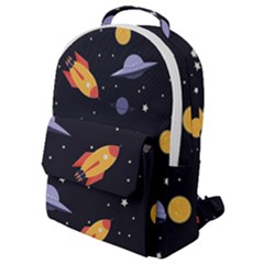 Cosmos Rockets Spaceships Ufos Flap Pocket Backpack (small) by pakminggu