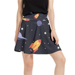 Cosmos Rockets Spaceships Ufos Waistband Skirt by pakminggu