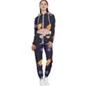 Cosmos Rockets Spaceships Ufos Cropped Zip Up Lounge Set View1