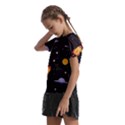 Cosmos Rockets Spaceships Ufos Kids  Frill Chiffon Blouse View2