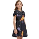 Cosmos Rockets Spaceships Ufos Kids  Bow Tie Puff Sleeve Dress View2