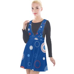 Christmas Pattern Tree Design Plunge Pinafore Velour Dress by pakminggu