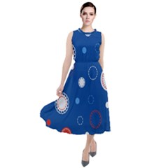 Christmas Pattern Tree Design Round Neck Boho Dress