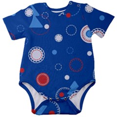 Christmas Pattern Tree Design Baby Short Sleeve Bodysuit by pakminggu