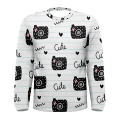 Cute Cameras Doodles Hand Drawn Men s Long Sleeve Tee by pakminggu