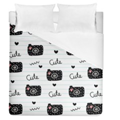 Cute Cameras Doodles Hand Drawn Duvet Cover (queen Size) by pakminggu