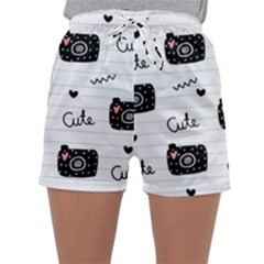 Cute Cameras Doodles Hand Drawn Sleepwear Shorts by pakminggu