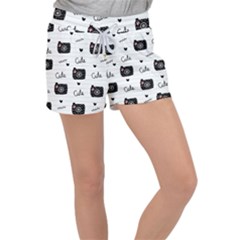 Cute Cameras Doodles Hand Drawn Women s Velour Lounge Shorts by pakminggu