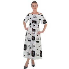 Cute Cameras Doodles Hand Drawn Shoulder Straps Boho Maxi Dress  by pakminggu