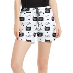 Cute Cameras Doodles Hand Drawn Women s Runner Shorts by pakminggu