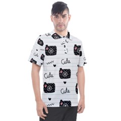 Cute Cameras Doodles Hand Drawn Men s Polo Tee by pakminggu