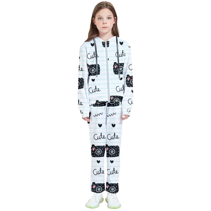 Cute Cameras Doodles Hand Drawn Kids  Tracksuit