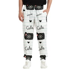 Cute Cameras Doodles Hand Drawn Men s Elastic Waist Pants by pakminggu