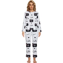 Cute Cameras Doodles Hand Drawn Womens  Long Sleeve Lightweight Pajamas Set by pakminggu