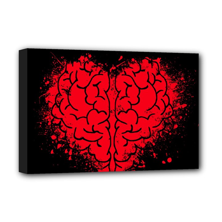 Heart Brain Mind Psychology Doubt Deluxe Canvas 18  x 12  (Stretched)