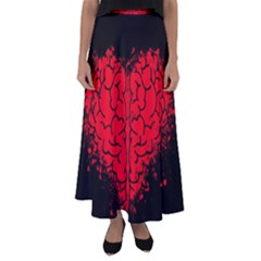 Heart Brain Mind Psychology Doubt Flared Maxi Skirt by pakminggu