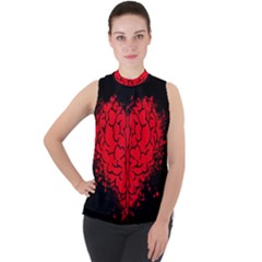 Heart Brain Mind Psychology Doubt Mock Neck Chiffon Sleeveless Top by pakminggu