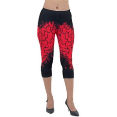 Heart Brain Mind Psychology Doubt Lightweight Velour Capri Leggings  by pakminggu