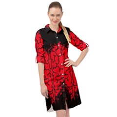 Heart Brain Mind Psychology Doubt Long Sleeve Mini Shirt Dress by pakminggu