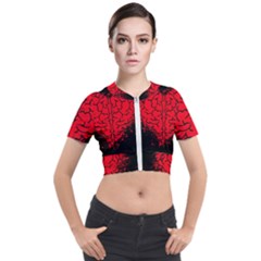 Heart Brain Mind Psychology Doubt Short Sleeve Cropped Jacket by pakminggu