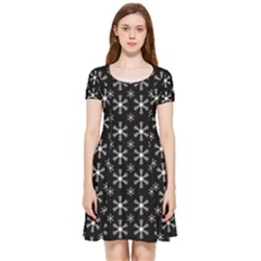 Snowflakes Background Pattern Inside Out Cap Sleeve Dress by pakminggu