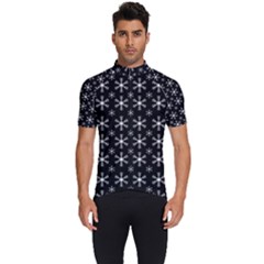 Snowflakes Background Pattern Men s Short Sleeve Cycling Jersey