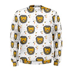 Lion Heads Pattern Design Doodle Men s Sweatshirt