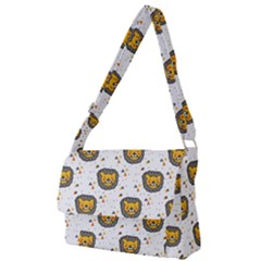 Lion Heads Pattern Design Doodle Full Print Messenger Bag (l) by pakminggu