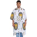 Lion Heads Pattern Design Doodle Men s Hooded Rain Ponchos View1