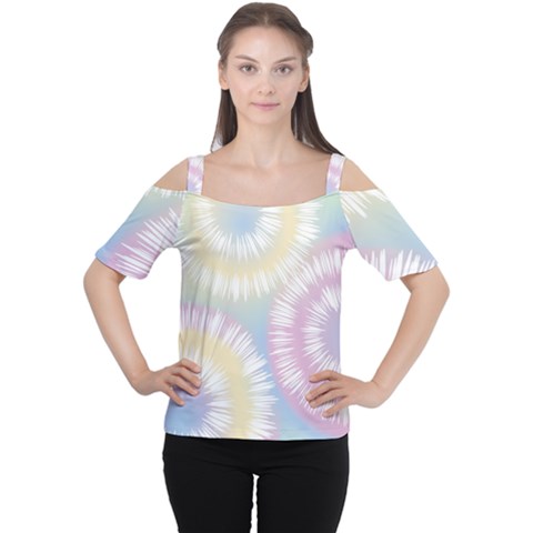 Tie Dye Pattern Colorful Design Cutout Shoulder Tee by pakminggu