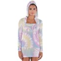 Tie Dye Pattern Colorful Design Long Sleeve Hooded T-shirt View1