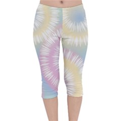 Tie Dye Pattern Colorful Design Velvet Capri Leggings  by pakminggu