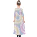 Tie Dye Pattern Colorful Design Kids  Quarter Sleeve Maxi Dress View2