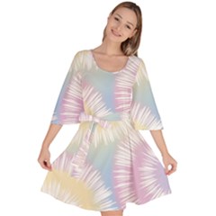 Tie Dye Pattern Colorful Design Velour Kimono Dress by pakminggu