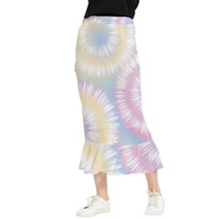 Tie Dye Pattern Colorful Design Maxi Fishtail Chiffon Skirt by pakminggu