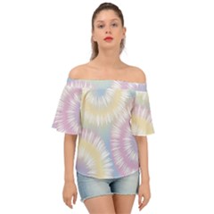 Tie Dye Pattern Colorful Design Off Shoulder Short Sleeve Top by pakminggu